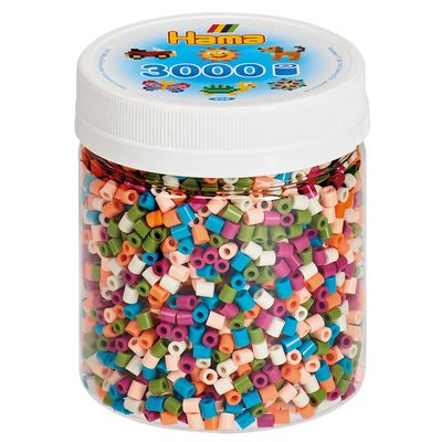 Hama Iron-On Beads Midi Tin 3000 Pieces 6 Colours Mix