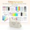 Sooez Large Pencil Case Pouch, Extra Big Pencil Bag with 5 Compartments, Pen Bag Wide Opening, Soft Corduroy Pencil Pouch Organizer with Zipper, Cute Aesthetic School Supplies for Teen Girls-Blue view 3