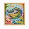 Green Moray EEL CS1323-2 - Counted Cross Stitch KIT#2. Set of Threads, Needles, AIDA Fabric, Needle Threader, Embroidery Clippers and Printed Color Pattern Inside. view 1