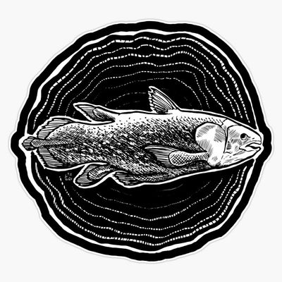 Coelacanth - The Living Fossil Sticker Decal Size 5"