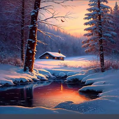 Warm Winter Diamond Painting Kits - Full Circle Gemstone Crystal Cross Stitch Kit for Beginners, Great Gifts for Home Decor & Kitchen Decor Snow-Capped (16 X 20 Inch)