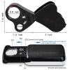 HMKIS Jewelers Loupe, 2 Pack Magnifying Glass with Light, 30X 60X 90X Jewelers Loop Magnification with 20 Backup Batteries for Coin, Diamonds, Gems, Jewelry, Stamps Close Work view 2