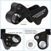 HMKIS Jewelers Loupe, 2 Pack Magnifying Glass with Light, 30X 60X 90X Jewelers Loop Magnification with 20 Backup Batteries for Coin, Diamonds, Gems, Jewelry, Stamps Close Work view 4