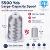 Simthread 5500Yds Embroidery Thread, 5000M High-Yardage 40WT 100% Polyester Thread 170+ Vivid Colors, High-Speed Rated Compatible with Brother, Singer, Janome & More - Weathered Gray S104 view 2