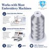 Simthread 5500Yds Embroidery Thread, 5000M High-Yardage 40WT 100% Polyester Thread 170+ Vivid Colors, High-Speed Rated Compatible with Brother, Singer, Janome & More - Weathered Gray S104 view 3