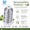 Simthread 5500Yds Embroidery Thread, 5000M High-Yardage 40WT 100% Polyester Thread 170+ Vivid Colors, High-Speed Rated Compatible with Brother, Singer, Janome & More - Weathered Gray S104 view 4
