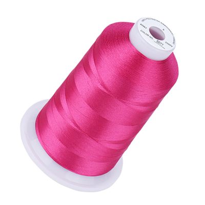 Simthread 5500Yds Embroidery Thread 5000M, 40WT 100% Polyester Machine Embroidery Thread, High-Yardage Spool for Brother, Singer, Janome, Babylock, Husqvarna Machines, Fuchsia S077