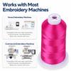 Simthread 5500Yds Embroidery Thread 5000M, 40WT 100% Polyester Machine Embroidery Thread, High-Yardage Spool for Brother, Singer, Janome, Babylock, Husqvarna Machines, Fuchsia S077 view 3