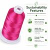 Simthread 5500Yds Embroidery Thread 5000M, 40WT 100% Polyester Machine Embroidery Thread, High-Yardage Spool for Brother, Singer, Janome, Babylock, Husqvarna Machines, Fuchsia S077 view 4