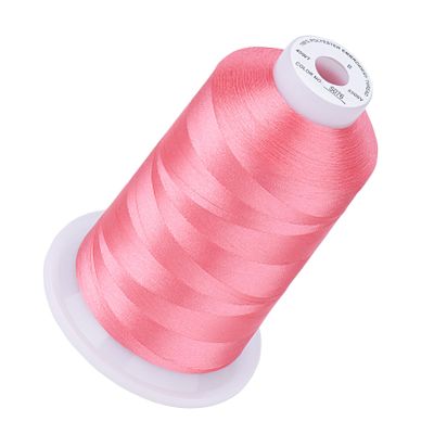 Simthread 5500Yds Embroidery Thread 5000M, 40WT 100% Polyester Machine Embroidery Thread, High-Yardage Spool for Brother, Singer, Janome, Babylock, Husqvarna Machines, Dusty Pink S076