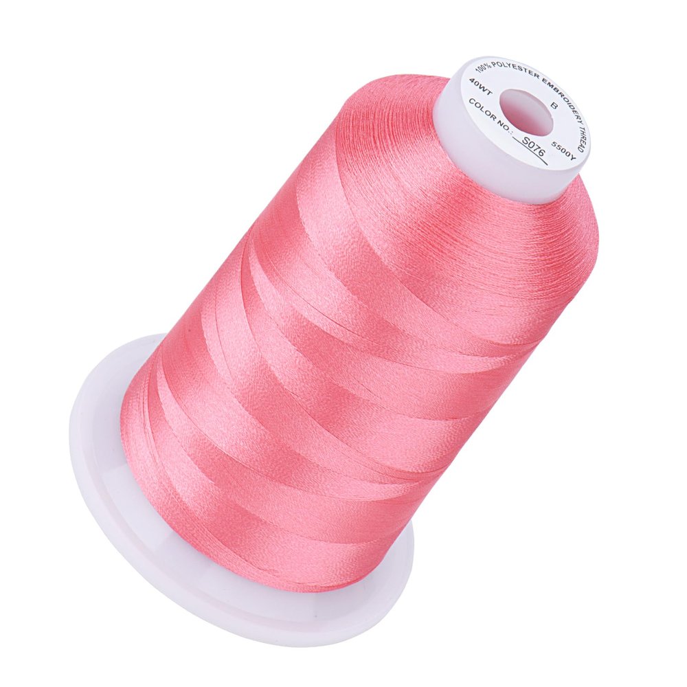 Simthread 5500Yds Embroidery Thread 5000M, 40WT 100% Polyester Machine Embroidery Thread, High-Yardage Spool for Brother, Singer, Janome, Babylock, Husqvarna Machines, Dusty Pink S076