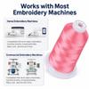Simthread 5500Yds Embroidery Thread 5000M, 40WT 100% Polyester Machine Embroidery Thread, High-Yardage Spool for Brother, Singer, Janome, Babylock, Husqvarna Machines, Dusty Pink S076 view 3