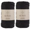 2 Skeins of Sensy Premium Macrame Cord 3mm 109 Yards, 100% Cotton, Single Strand Twisted, Macrame Rope, Macrame String Cotton Yarn, Macrame Yarn (Dark Gray) view 1