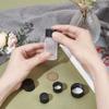 BENECREAT 56Pcs Black Plastic Screw Caps with Foam Liner, 4 Style 18mm/24mm/28mm Flat Round Bottle Jug Storage Cap Lids for Jars and Bottles with Threads view 3