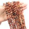 Natural Stone Beads Jade Obsidian Agate Tiger Eye Loose Spacer Bead for Making DIY Bracelet Necklace Accessories 4-12MM,Red Grass,8mm-About 45pcs view 1