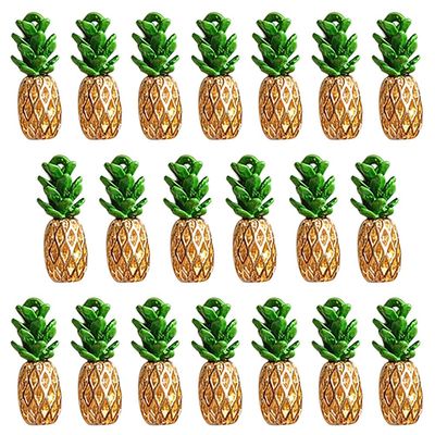 Yukfhgt Summer Theme Fruit Pendant 20 Pcs Fruit Alloy Charms Bracelet DIY Making Accessories for Necklace Jewelry Hawaii Luau Party Decor Summer Party Supplies (Pineapple)