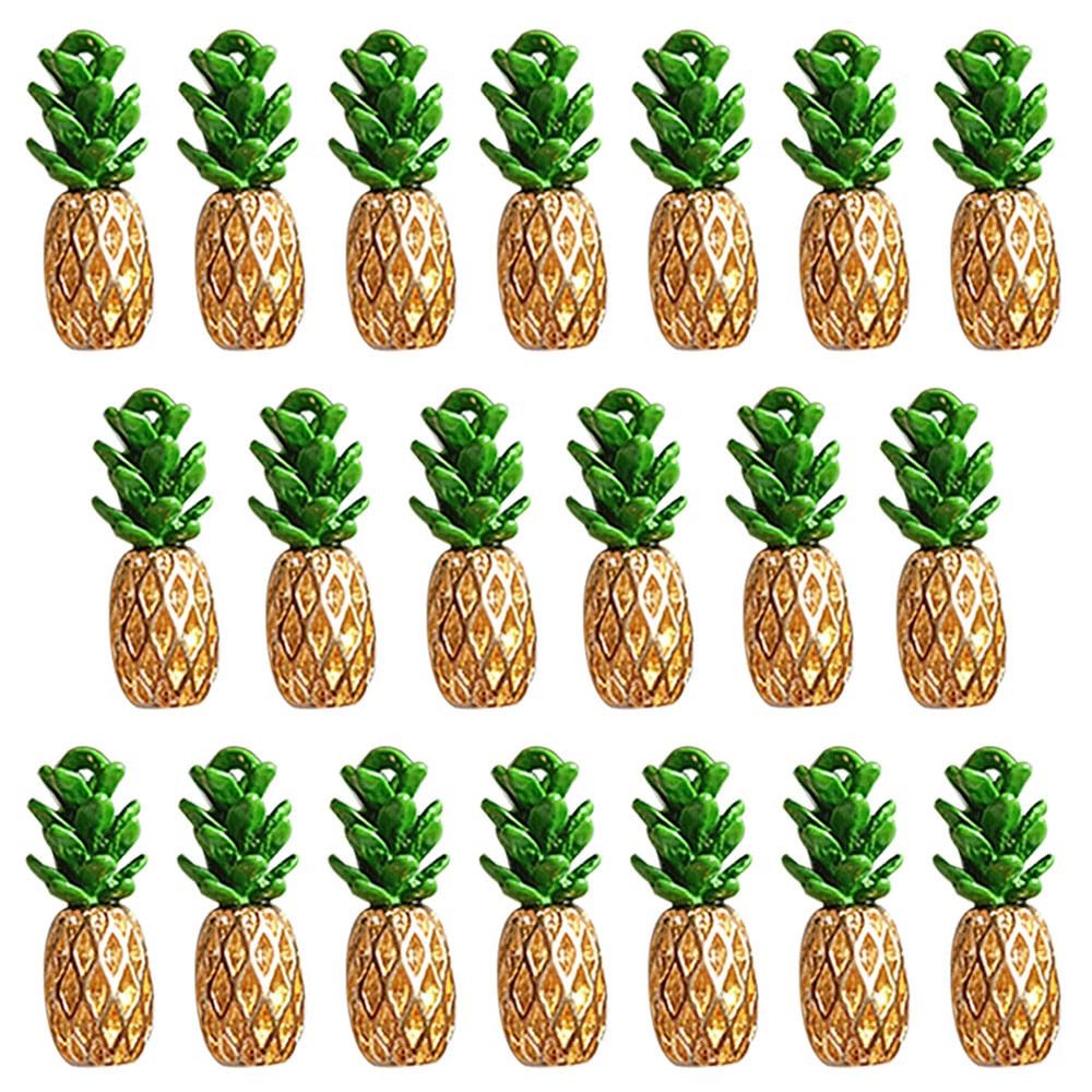 Yukfhgt Summer Theme Fruit Pendant 20 Pcs Fruit Alloy Charms Bracelet DIY Making Accessories for Necklace Jewelry Hawaii Luau Party Decor Summer Party Supplies (Pineapple)
