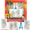 Super Mario Canvas Painting Kit for Kids, 3 Preprinted Mini Canvases for Painting, Easel, 6 Paint Pots and Brush, Acrylic Paint Set for Children view 1