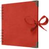 Bstorify Square Scrapbook Photo Albums 7 x 7 Inch Red Thick Paper, Hardcover, Metal Corners, Ribbon Closure - Ideal for Your Scrapbooking Albums, Art & Craft Projects view 1