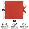 Bstorify Square Scrapbook Photo Albums 7 x 7 Inch Red Thick Paper, Hardcover, Metal Corners, Ribbon Closure - Ideal for Your Scrapbooking Albums, Art & Craft Projects view 2