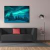 Epic Graffiti 'Northern Lights In Winter Forest 2' by Epic Portfolio, Giclee Canvas Wall Art, 60"x40" view 3