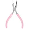HARFINGTON Mini Round Nose Pliers 4.5 Inch Tapered Jaw Precision Fine Plier with Pink Plastic Handle for DIY Crafts Jewelry Making view 1