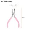 HARFINGTON Mini Round Nose Pliers 4.5 Inch Tapered Jaw Precision Fine Plier with Pink Plastic Handle for DIY Crafts Jewelry Making view 2