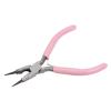 HARFINGTON Mini Round Nose Pliers 4.5 Inch Tapered Jaw Precision Fine Plier with Pink Plastic Handle for DIY Crafts Jewelry Making view 3