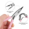 HARFINGTON Mini Round Nose Pliers 4.5 Inch Tapered Jaw Precision Fine Plier with Pink Plastic Handle for DIY Crafts Jewelry Making view 4