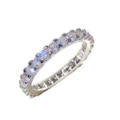 925 Sterling Silver Shiny Cubic Zirconia Rings Diamond Rings for Women Jewelry Findings Earring Backs Findings (US Code 7)