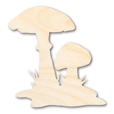 Unfinished Wood Mushrooms Shape Craft up to 46" 10" / 1/2"