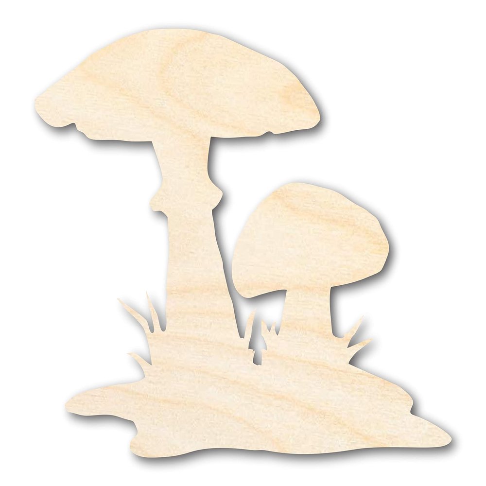Unfinished Wood Mushrooms Shape Craft up to 46" 10" / 1/2"