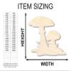 Unfinished Wood Mushrooms Shape Craft up to 46" 10" / 1/2" view 2