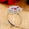 Viyuroyk 925 Sterling Silver Shiny Pink Drill drop shape Cubic Zirconia Rings Diamond Rings for Women Jewelry Findings Earring Backs Findings (US Code 10) view 4