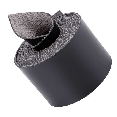 GORGECRAFT Leather Strap Strip 2 inch Wide 2M Long Leather Grain Black Belt Wrap Single Sided Flat Cord for Necklace Belt Projects Clothing Making Handles Pet Collars Traction Ropes Belt