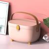 Pilipane Double Layer Medicine Storage Box, Large Capacity Plastic Organizer with Multi Grid, Oval Shape for Home and Craft Use (Pink) view 4