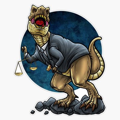 Rex Dinosaur Lawyer Attorney Sticker Decal Size 5"