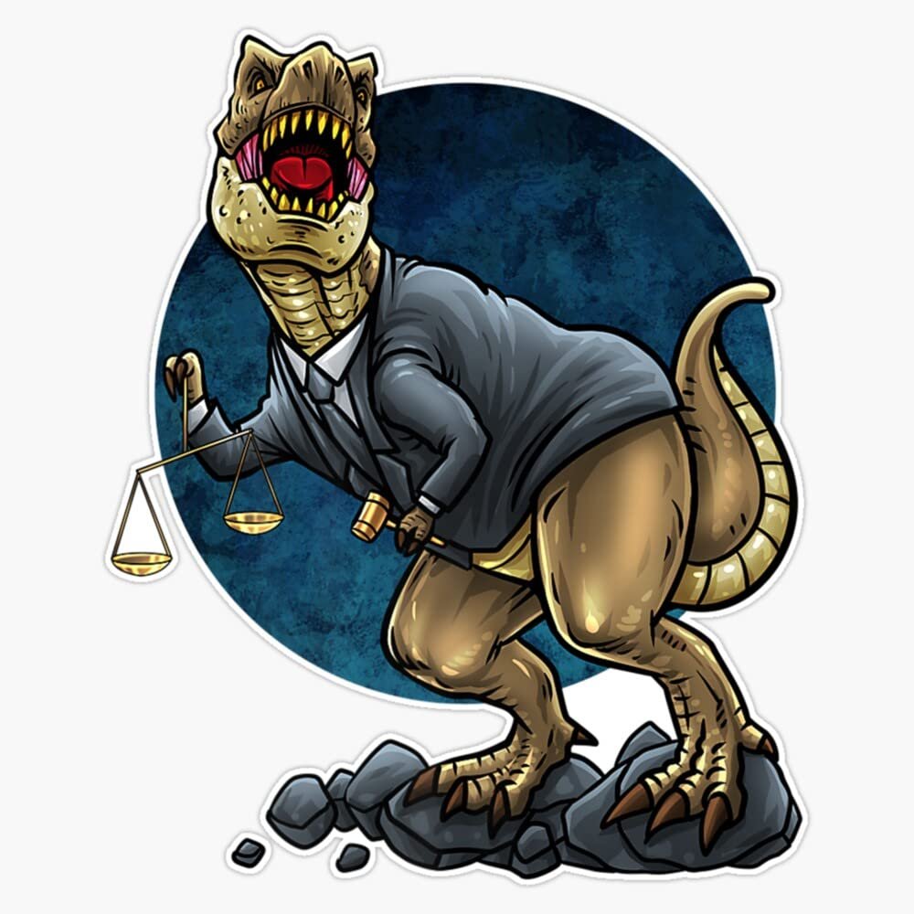 Rex Dinosaur Lawyer Attorney Sticker Decal Size 5"