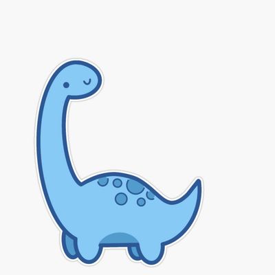 Blue Dino Sticker Decal Size 5"