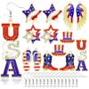 QuneusHot 30 Piece American Flag Enamel Charms 4th of July Independence Patriotic Dangle Pendant Decor for DIY Earrings Bracelets Jewelry Making Golden view 1