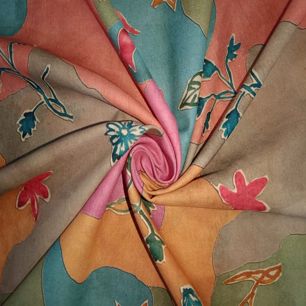 100% Linen Floral Digital Print Fabric 44" Wide [ 13046 ]