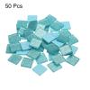MECCANIXITY Mosaic Tiles, Glass Tiles, Shine Crystal Mosaic Glass Pieces Bulk Square Glitter Crystal Mosaic Tiles 2 x 2cm for Home Decoration, DIY Crafts, Pack of 50(200g, Light Blue) view 3