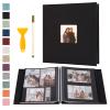 Self Adhesive Photo Album Black Pages Scrapbook Magnetic Photo Albums for 4x6 5x7 8x10 Pictures Books with Sticky Pages with A Metallic Pen for Baby Family Wedding 13.2x12.8 Black 40 Pages view 1