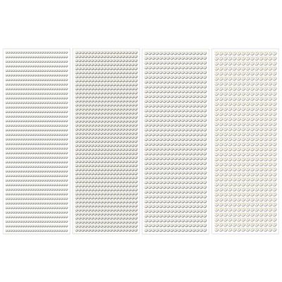 1799pcs Self Adhesive Face Pearl Gems Stickers, Hair Gems Rhinestones Stickers, Bling Jewels for Makeup, Crafts, Home Decor Scrapbooking Embellishments, 4 Sizes 3mm/4mm/5mm/6mm(Beige Pearl)