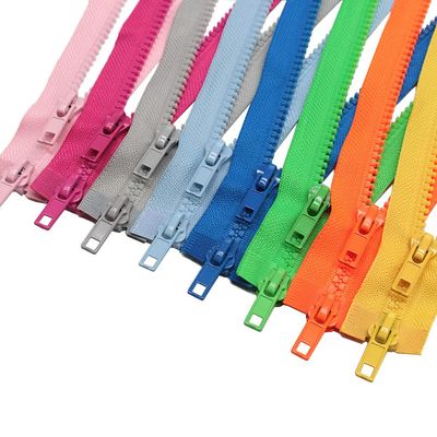 MebuZip 8pcs 48 Inch #5 Two Way Separating Jacket Zippers for Sewing Coat Clothes Jacket Zipper Heavy Duty Plastic Zippers Bulk in 8 Colors (48" 8pcs)
