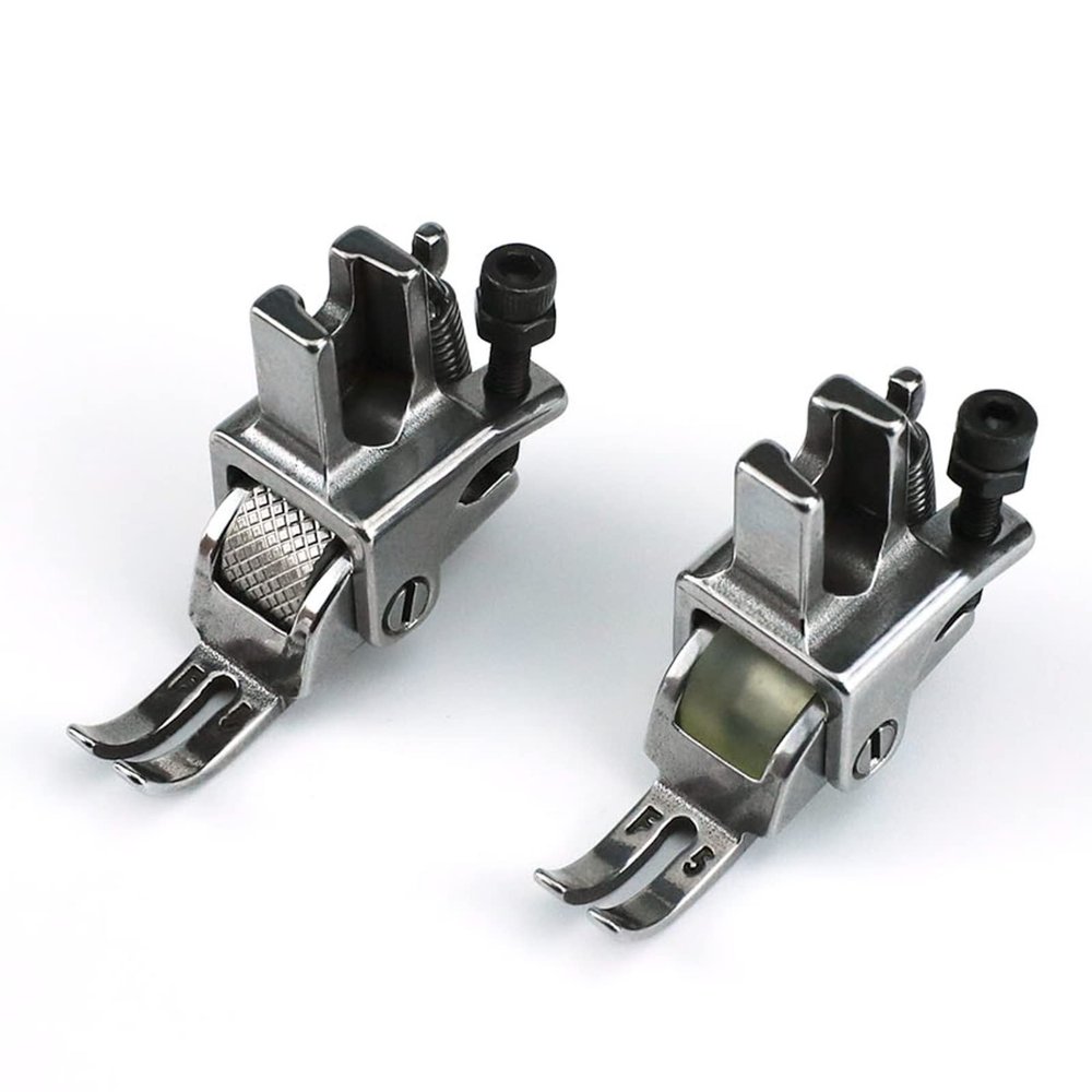 Blooy - R58N 0.4cm Roller Presser Foot Fit Single Needle Lockstitch Machine JUKI Brother Feet with Wheel Sewing Accessories