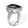 925 Sterling Silver Shiny Black Square Gemstone Cubic Zirconia Rings Diamond Rings for Women Jewelry Findings Earring Backs Findings (US Code 10) view 2