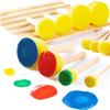 48 Pieces Round Sponges Brush Set, Round Sponge Brushes for Painting, Wooden Handle Foam Brush Sponge Painting Tools for Kids Painting Crafts view 2