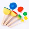 48 Pieces Round Sponges Brush Set, Round Sponge Brushes for Painting, Wooden Handle Foam Brush Sponge Painting Tools for Kids Painting Crafts view 3