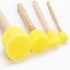 48 Pieces Round Sponges Brush Set, Round Sponge Brushes for Painting, Wooden Handle Foam Brush Sponge Painting Tools for Kids Painting Crafts view 4